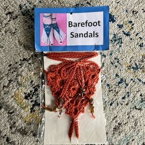 Handcrafted Orange Barefoot Sandals